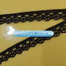 Кружево лен 1.4 см., (черный)